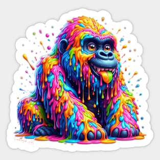 Colorful melting Gorilla Designe #1 Sticker